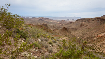 View of the Mount Nutt wilderness a dry desert environment, photo taken from the sitgreaves pass viewpoint, state of Arizona, the Uniteds states