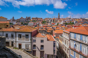 View of colourful buildings and rooftops of the Ribeira district, UNESCO World Heritage Site, Porto, Norte