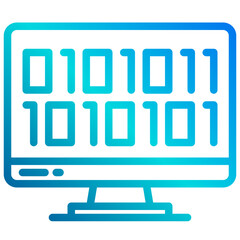 Binary code outline icon