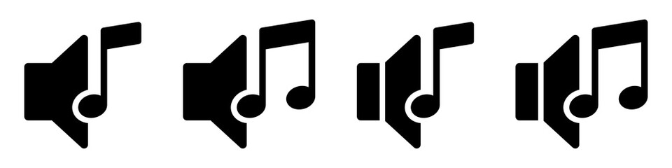 Notification music note icon, vector illustration