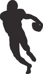 silhouette of people playing american football