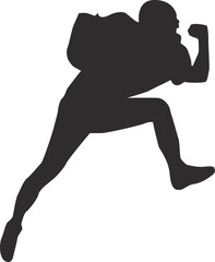 silhouette of people playing american football