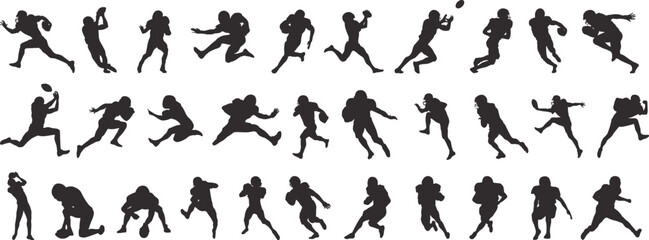 silhouette of people playing american football