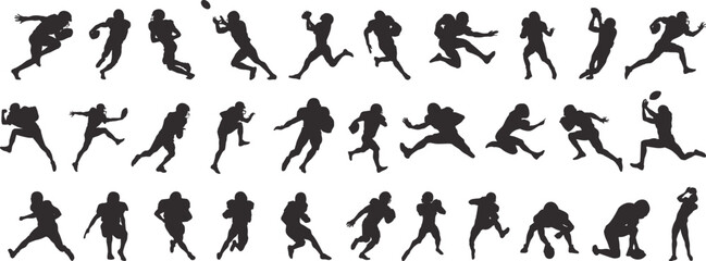 Fototapeta na wymiar silhouette of people playing american football