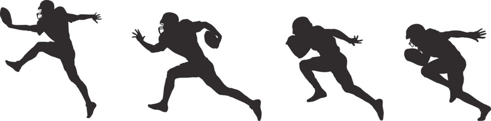 silhouette of people playing american football
