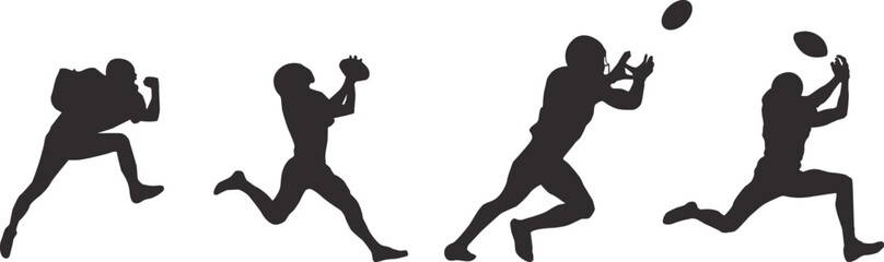 Fototapeta na wymiar silhouette of people playing american football