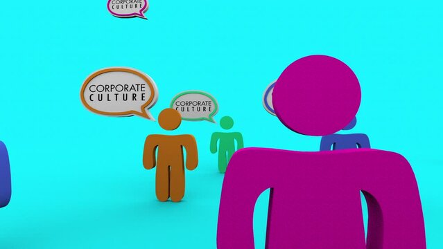 Corporate Culture Company Business People Speech Bubbles Welcome Communication 3d Animation