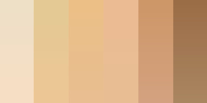 Set human skin colors palette isolated. Abstract concept person face, body complexion graphic element for cosmetics