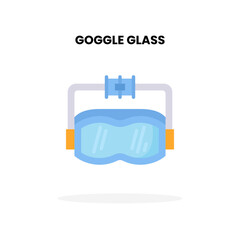 Goggle Glass flat icon. Vector illustration on white background. Can used for digital product, presentation, UI and many more.