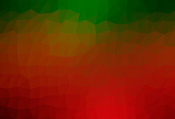 Fototapeta premium Light Green, Red vector triangle mosaic cover.