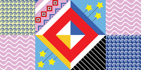 Punchy Colorful Geometric pattern Abstract Vector Stock, a simple background design