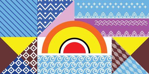 Punchy Colorful Geometric pattern Abstract Vector Stock, a simple background design