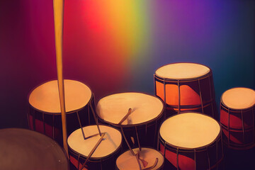 Fototapeta na wymiar drum music instruments still life , , generative ai 