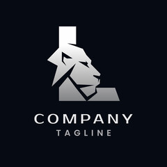 Letter L Lion Head Logo Design