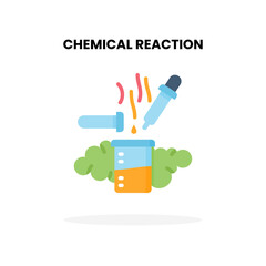 Chemical Reaction flat icon. Vector illustration on white background. Can used for digital product, presentation, UI and many more.