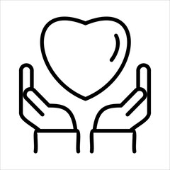 Care, Giving Love, Give Heart Icon Logo Design Vector Template Illustration Sign And Symbol