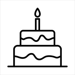 Birthday Cake Icon Logo Design Vector Template Illustration Sign And Symbol
