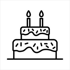Birthday Cake Icon Logo Design Vector Template Illustration Sign And Symbol
