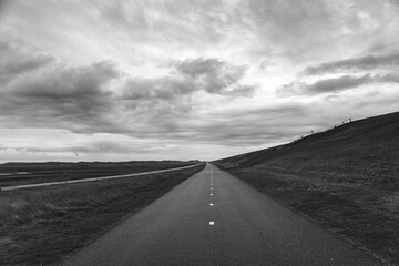 Lonely road black and white