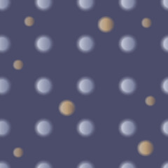 Abstract seamless pattern. White and beige fluffy balls on a blue background.