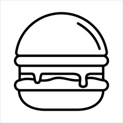 Burger, Hamburger Icon Logo Design Vector Template Illustration Sign And Symbol