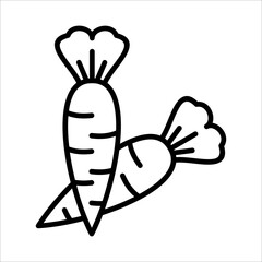 Carrot Icon Logo Design Vector Template Illustration Sign And Symbol