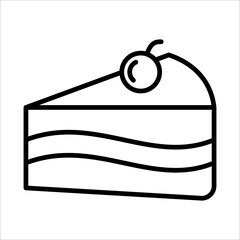 Cake, Slice Of Cake Icon Logo Design Vector Template Illustration Sign And Symbol