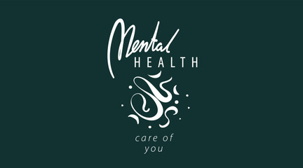 Fototapeta na wymiar Vector drawn logo for mental health
