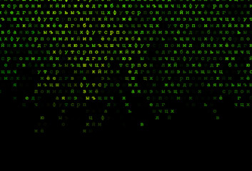 Dark green vector texture with ABC characters.