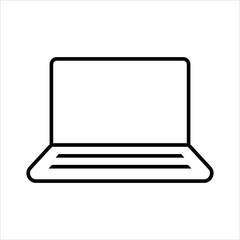 Laptop outline vector icon. Linear style sign for mobile concept and web design. Logo laptop illustration. Single high quality symbol.
