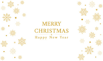 Christmas snowflakes elements greeting card on white backgroun. Merry Christmas and Happy New Year