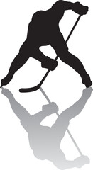 silhouette of people playing hockey