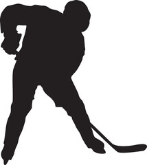 silhouette of people playing hockey