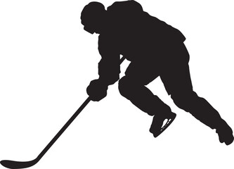 silhouette of people playing hockey