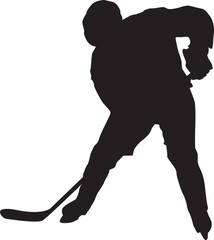 silhouette of people playing hockey