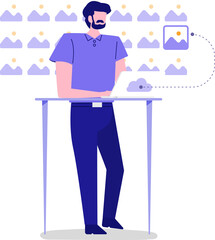 Set PNG illustrations flat design concept business and working activity in company.