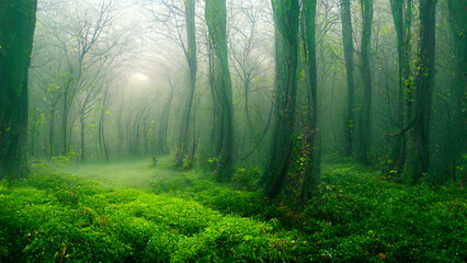 Fototapeta premium fog forest