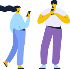 Man and woman, couple silhouette