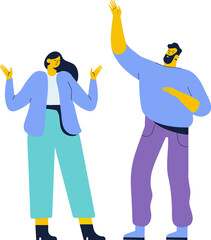 Man and woman, couple silhouette