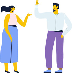 Man and woman, couple silhouette