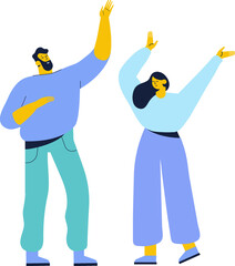 Man and woman, couple silhouette