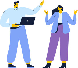 Man and woman, couple silhouette