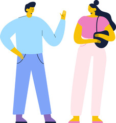 Man and woman, couple silhouette