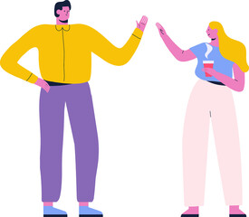 Man and woman, couple silhouette