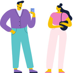 Man and woman, couple silhouette
