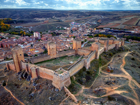 Aerial view of Molina de Aragon in Guadalajara, Spain.
