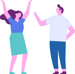 People talking flat vector illustration