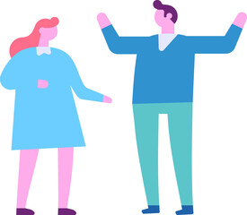 People talking flat vector illustration