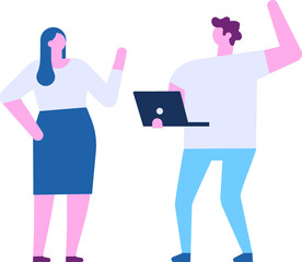 People talking flat vector illustration