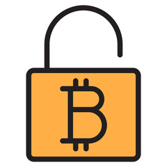 Bitcoin color line style icon